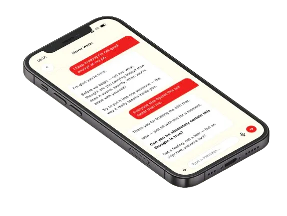 A Mirror Works session running on a phone